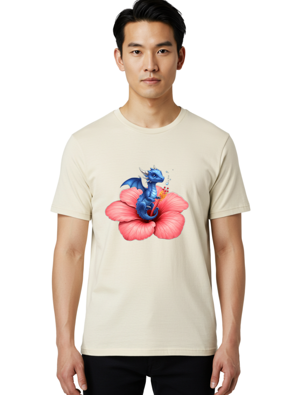 Blue-Dragon-On-Hibiscus-Flower Men'S Graphic Tee, 100% Cotton, Comfortable Casual Summer Wear, Machine Washable, Vintage Camera, Old Camera, Antique Camera, Black Camera, Classic Photography, Photography Equipment, Nostalgic Device, Bak079