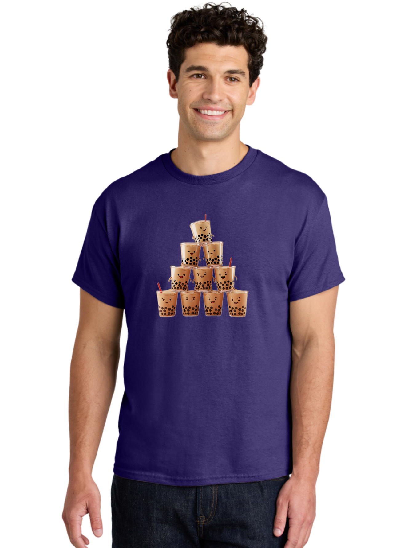 Boba-Tea-Pyramid Men'S Graphic Tee, 100% Cotton, Comfortable Casual Summer Wear, Machine Washable, Vintage Camera, Old Camera, Antique Camera, Black Camera, Classic Photography, Photography Equipment, Nostalgic Device, Film Camera, Camera Art Bak086