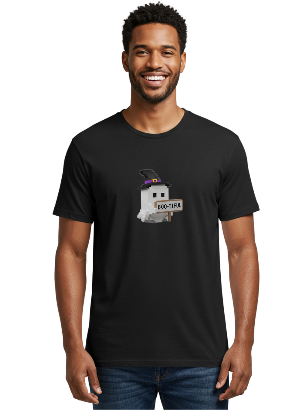 Boo-Tiful-1 Men'S Graphic Tee, 100% Cotton, Comfortable Casual Summer Wear, Machine Washable, Vintage Camera, Old Camera, Antique Camera, Black Camera, Classic Photography, Photography Equipment, Nostalgic Device, Film Camera, Camera Art Bak088
