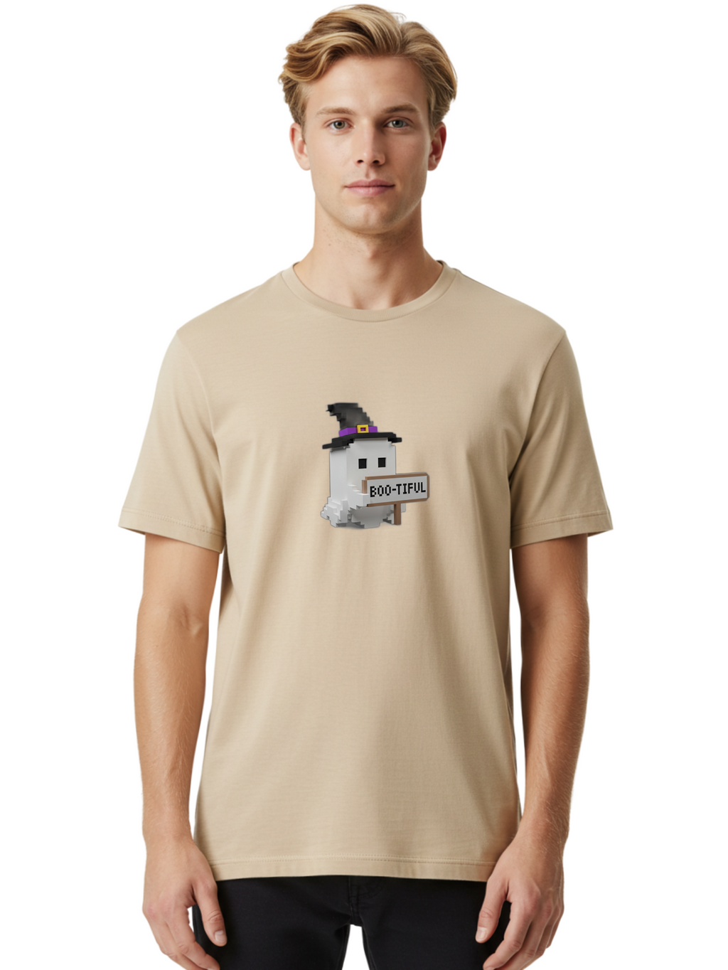 Boo-Tiful-1 Men'S Graphic Tee, 100% Cotton, Comfortable Casual Summer Wear, Machine Washable, Vintage Camera, Old Camera, Antique Camera, Black Camera, Classic Photography, Photography Equipment, Nostalgic Device, Film Camera, Camera Art Bak088
