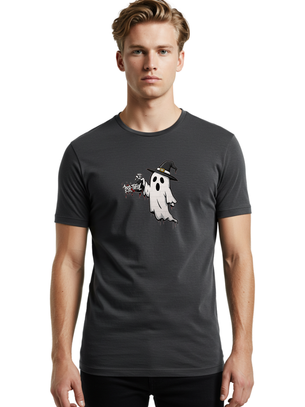 Boo-Tiful-2 Men'S Graphic Tee, 100% Cotton, Comfortable Casual Summer Wear, Machine Washable, Vintage Camera, Old Camera, Antique Camera, Black Camera, Classic Photography, Photography Equipment, Nostalgic Device, Film Camera, Camera Art Bak089