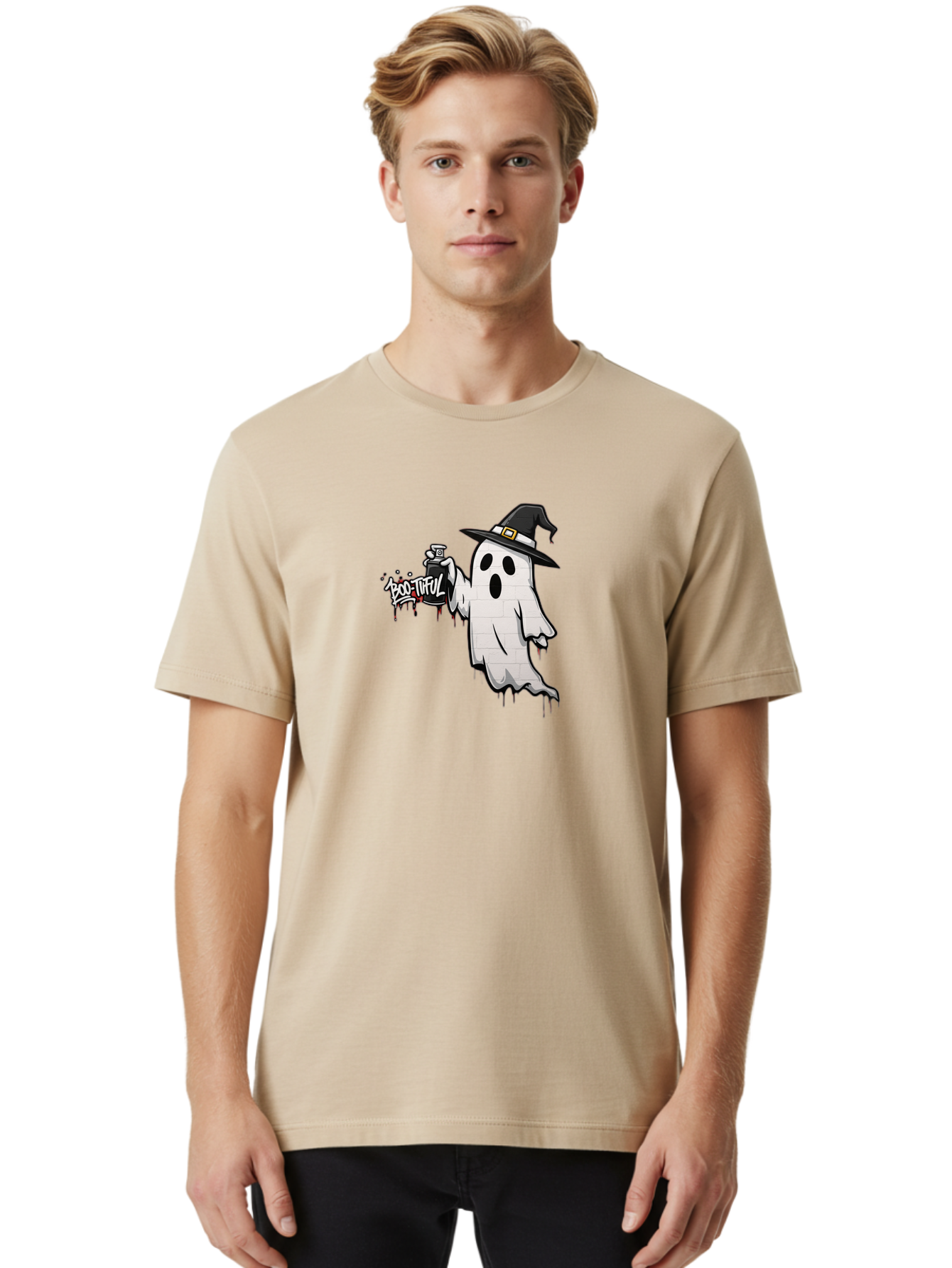 Boo-Tiful-2 Men'S Graphic Tee, 100% Cotton, Comfortable Casual Summer Wear, Machine Washable, Vintage Camera, Old Camera, Antique Camera, Black Camera, Classic Photography, Photography Equipment, Nostalgic Device, Film Camera, Camera Art Bak089