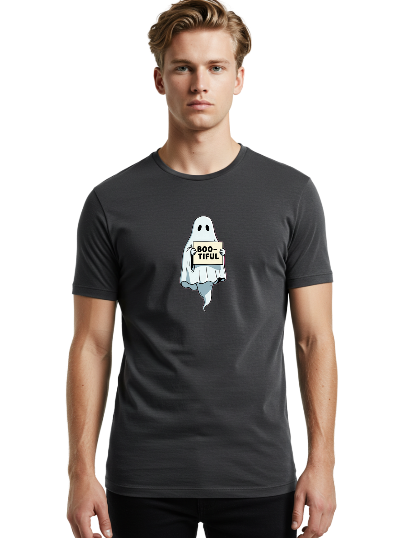 Boo-Tiful-4 Men'S Graphic Tee, 100% Cotton, Comfortable Casual Summer Wear, Machine Washable, Vintage Camera, Old Camera, Antique Camera, Black Camera, Classic Photography, Photography Equipment, Nostalgic Device, Film Camera, Camera Art Bak091