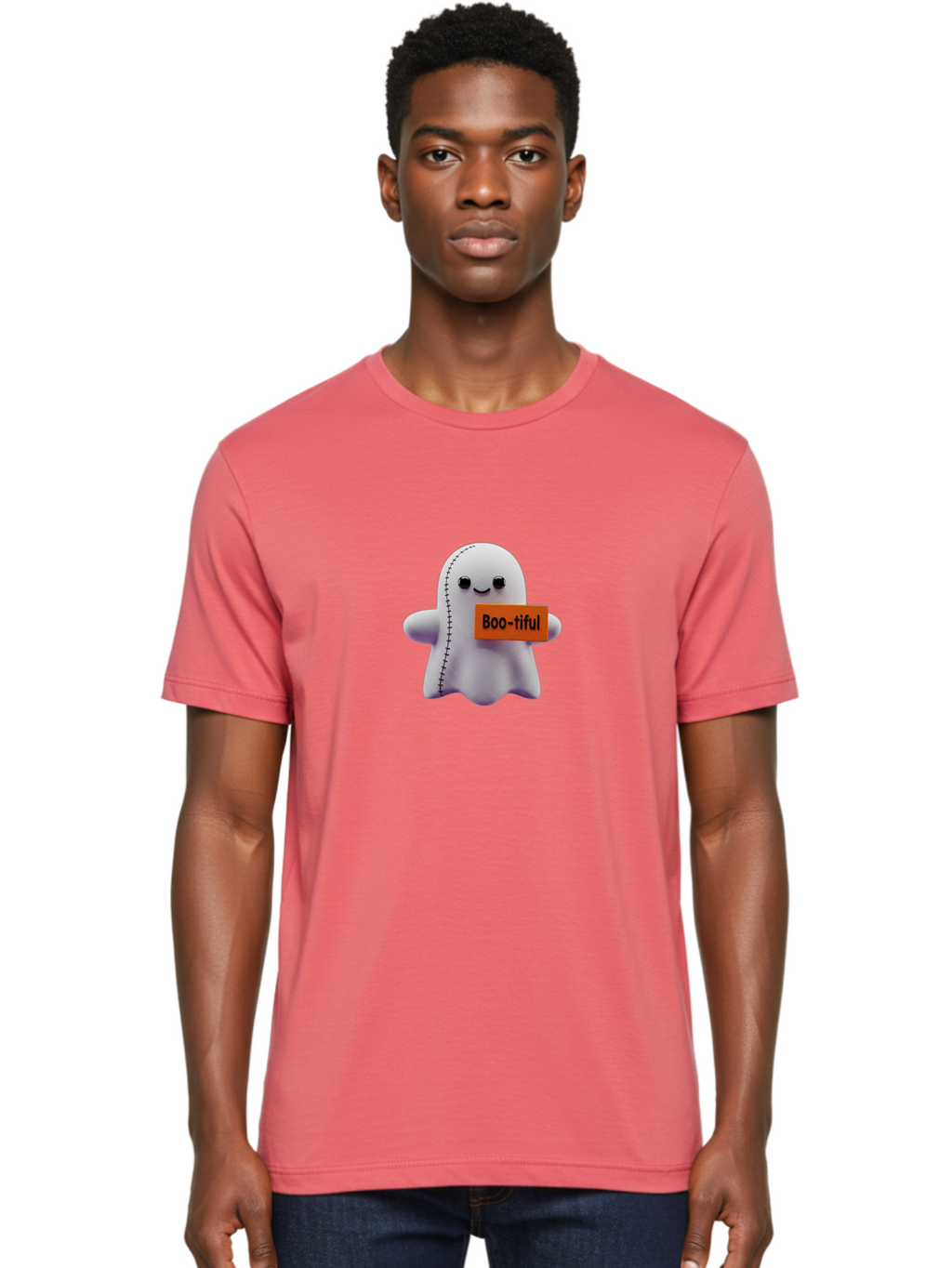 Boo-Tiful-Ghost-1 Men'S Graphic Tee, 100% Cotton, Comfortable Casual Summer Wear, Machine Washable, Vintage Camera, Old Camera, Antique Camera, Black Camera, Classic Photography, Photography Equipment, Nostalgic Device, Film Camera, Camera Art Bak093
