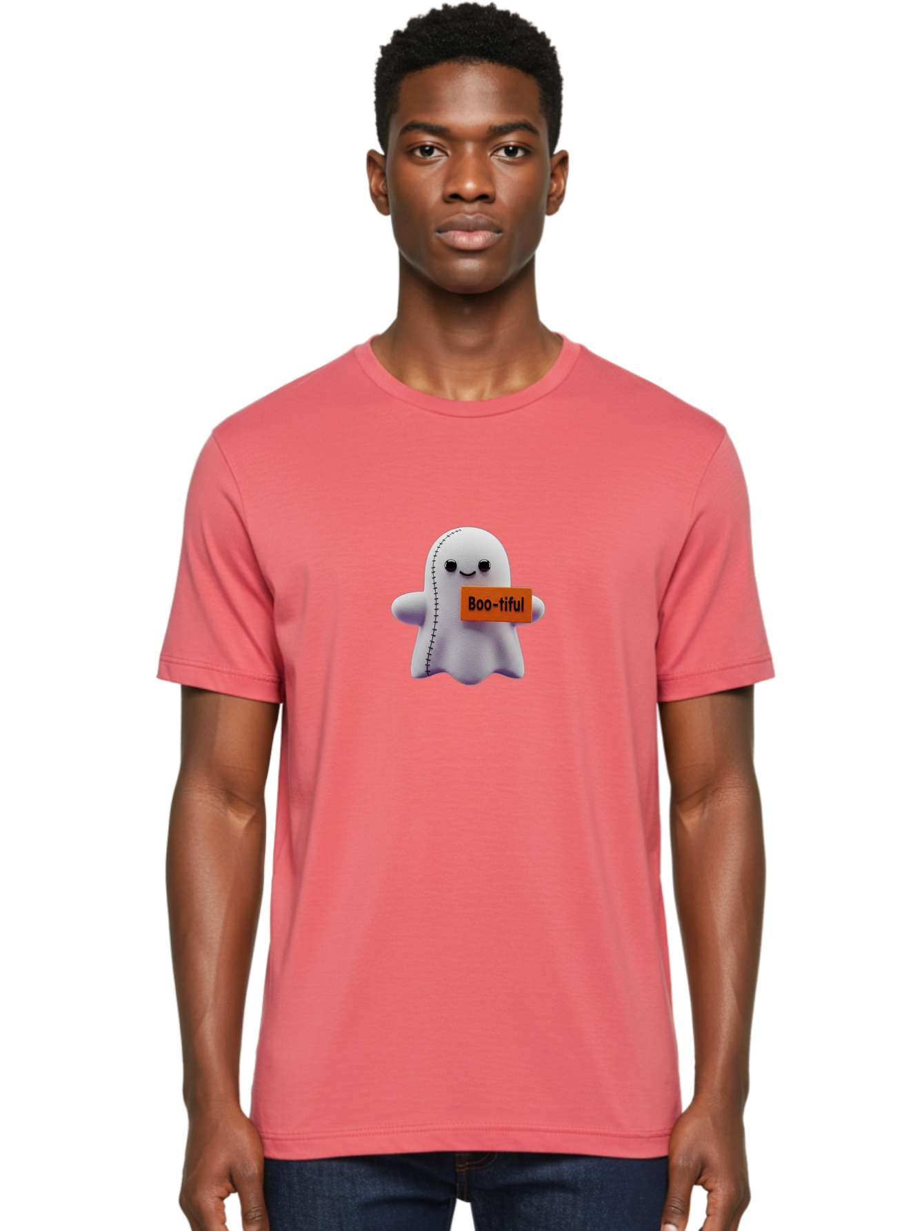 Boo-Tiful-Ghost-1 Men'S Graphic Tee, 100% Cotton, Comfortable Casual Summer Wear, Machine Washable, Vintage Camera, Old Camera, Antique Camera, Black Camera, Classic Photography, Photography Equipment, Nostalgic Device, Film Camera, Camera Art Bak093