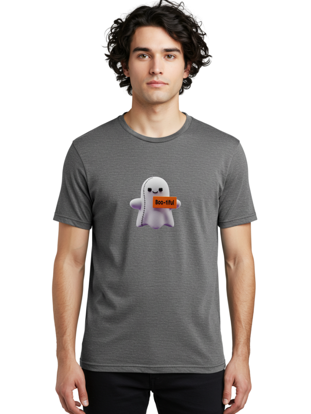 Boo-Tiful-Ghost-1 Men'S Graphic Tee, 100% Cotton, Comfortable Casual Summer Wear, Machine Washable, Vintage Camera, Old Camera, Antique Camera, Black Camera, Classic Photography, Photography Equipment, Nostalgic Device, Film Camera, Camera Art Bak093