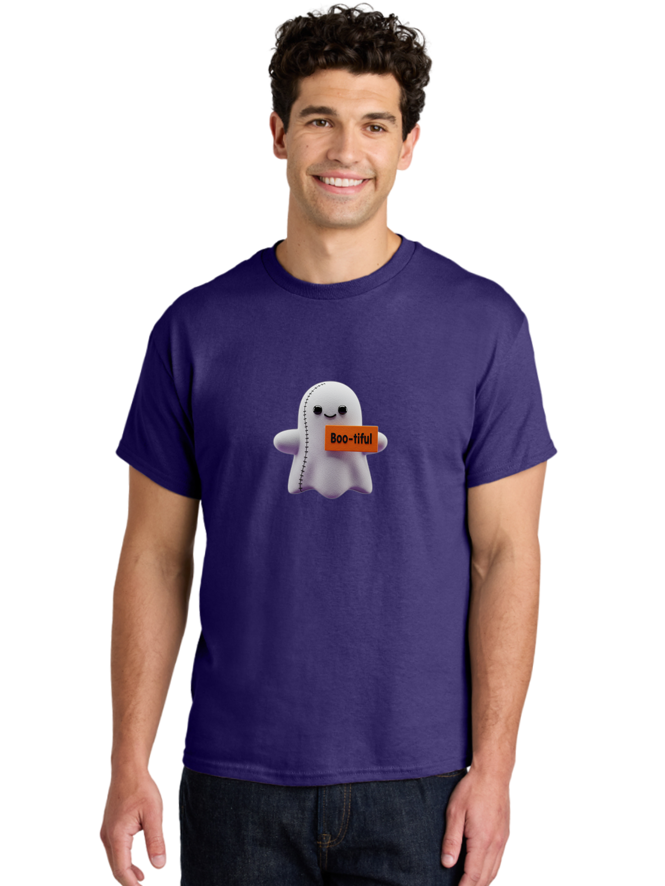 Boo-Tiful-Ghost-1 Men'S Graphic Tee, 100% Cotton, Comfortable Casual Summer Wear, Machine Washable, Vintage Camera, Old Camera, Antique Camera, Black Camera, Classic Photography, Photography Equipment, Nostalgic Device, Film Camera, Camera Art Bak093
