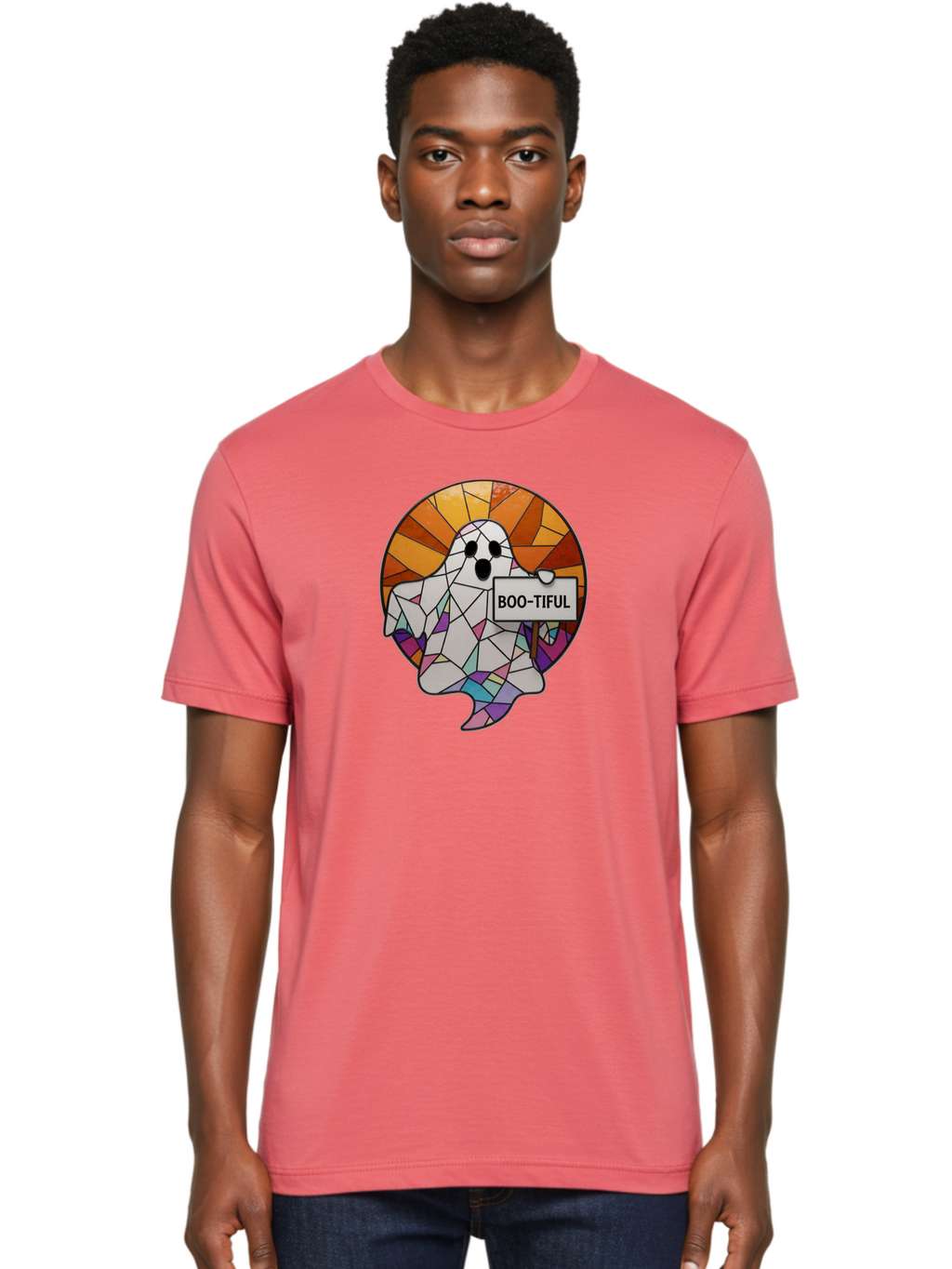 Boo-Tiful-Ghost-2 Men'S Graphic Tee, 100% Cotton, Comfortable Casual Summer Wear, Machine Washable, Vintage Camera, Old Camera, Antique Camera, Black Camera, Classic Photography, Photography Equipment, Nostalgic Device, Film Camera, Camera Art Bak094
