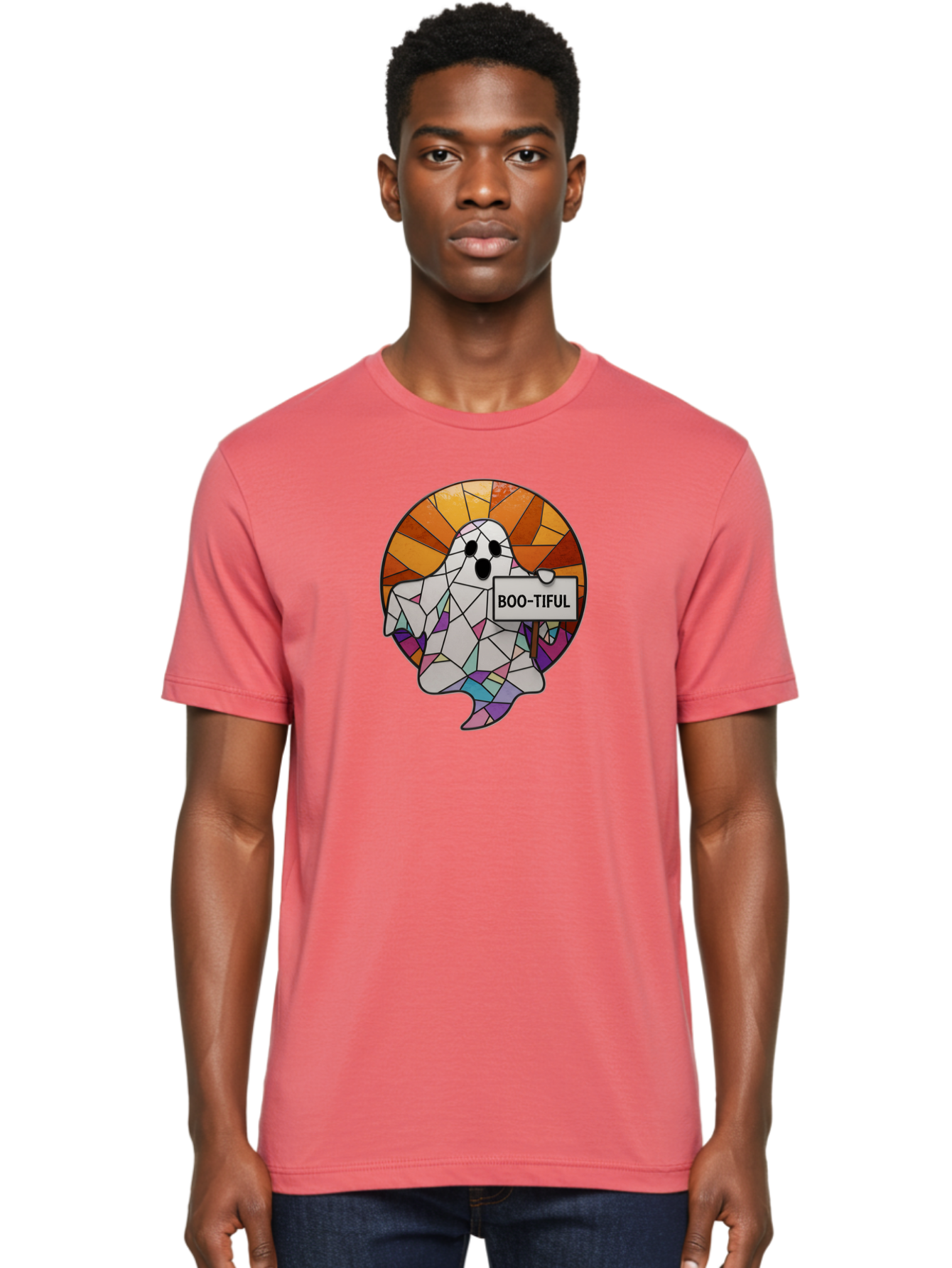 Boo-Tiful-Ghost-2 Men'S Graphic Tee, 100% Cotton, Comfortable Casual Summer Wear, Machine Washable, Vintage Camera, Old Camera, Antique Camera, Black Camera, Classic Photography, Photography Equipment, Nostalgic Device, Film Camera, Camera Art Bak094