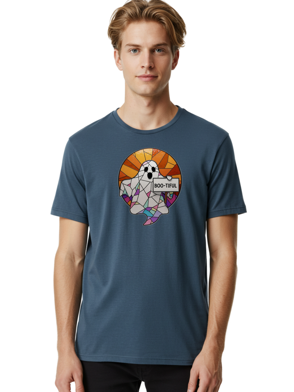 Boo-Tiful-Ghost-2 Men'S Graphic Tee, 100% Cotton, Comfortable Casual Summer Wear, Machine Washable, Vintage Camera, Old Camera, Antique Camera, Black Camera, Classic Photography, Photography Equipment, Nostalgic Device, Film Camera, Camera Art Bak094