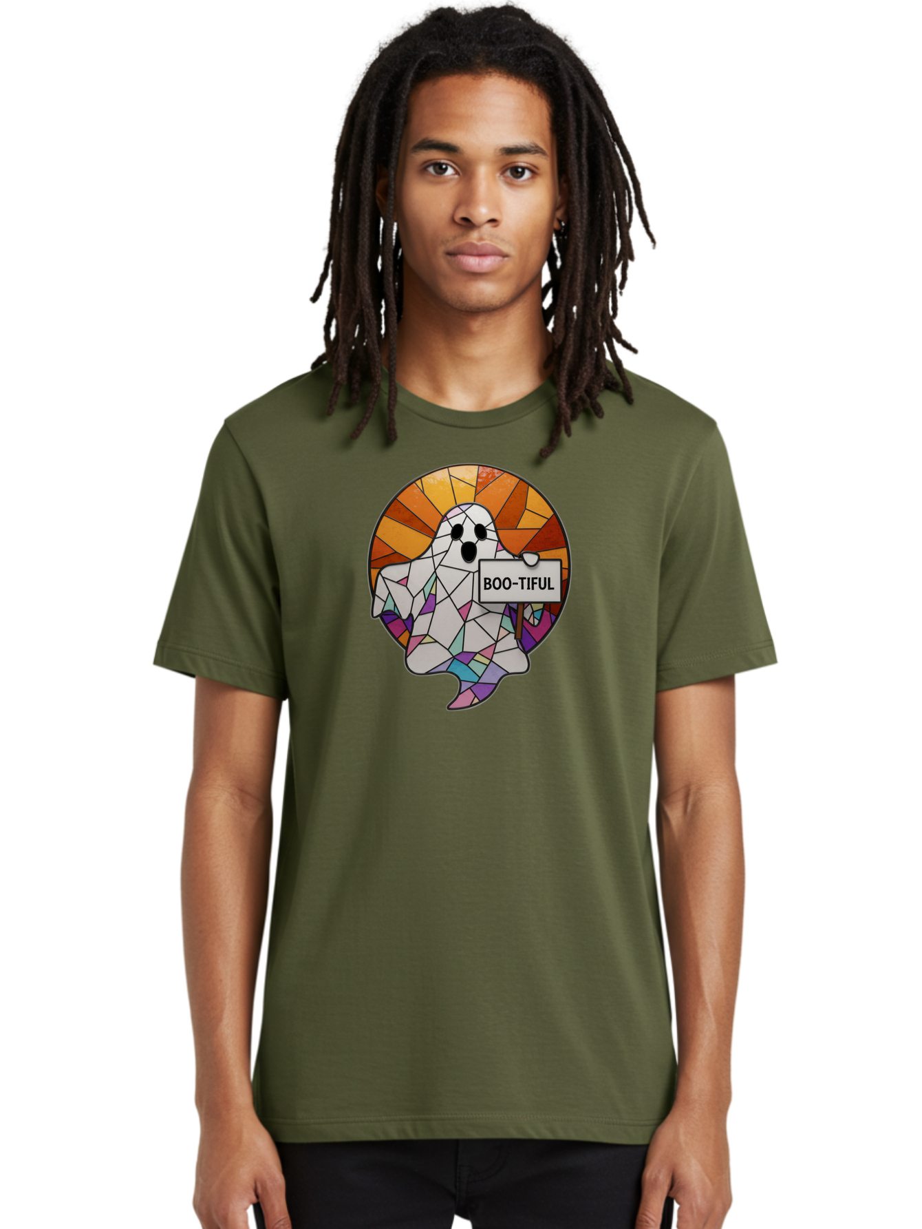 Boo-Tiful-Ghost-2 Men'S Graphic Tee, 100% Cotton, Comfortable Casual Summer Wear, Machine Washable, Vintage Camera, Old Camera, Antique Camera, Black Camera, Classic Photography, Photography Equipment, Nostalgic Device, Film Camera, Camera Art Bak094