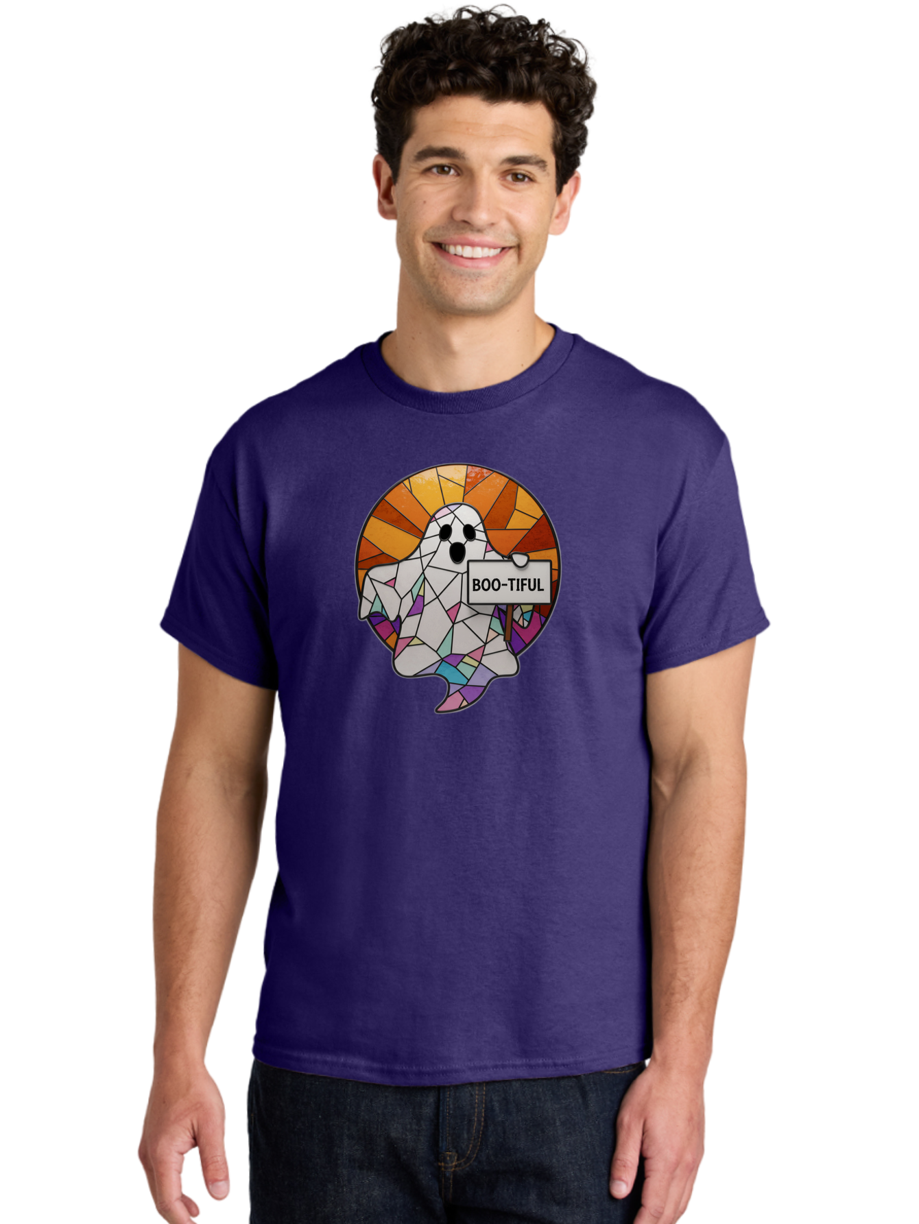Boo-Tiful-Ghost-2 Men'S Graphic Tee, 100% Cotton, Comfortable Casual Summer Wear, Machine Washable, Vintage Camera, Old Camera, Antique Camera, Black Camera, Classic Photography, Photography Equipment, Nostalgic Device, Film Camera, Camera Art Bak094