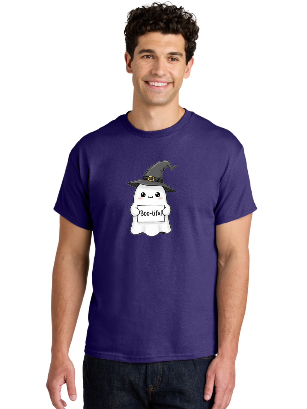 Boo-Tiful-Ghost-3 Men'S Graphic Tee, 100% Cotton, Comfortable Casual Summer Wear, Machine Washable, Vintage Camera, Old Camera, Antique Camera, Black Camera, Classic Photography, Photography Equipment, Nostalgic Device, Film Camera, Camera Art Bak095