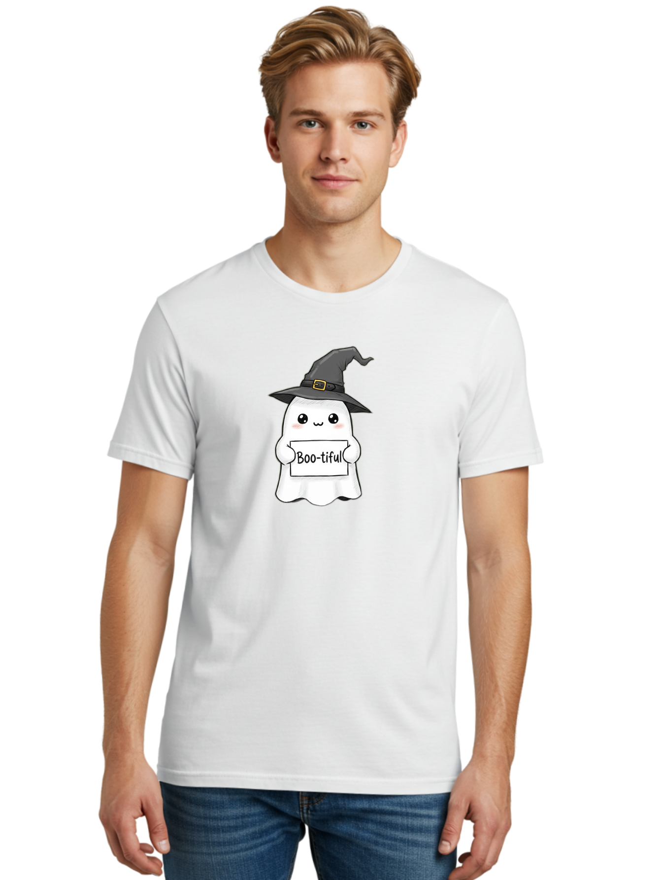 Boo-Tiful-Ghost-3 Men'S Graphic Tee, 100% Cotton, Comfortable Casual Summer Wear, Machine Washable, Vintage Camera, Old Camera, Antique Camera, Black Camera, Classic Photography, Photography Equipment, Nostalgic Device, Film Camera, Camera Art Bak095
