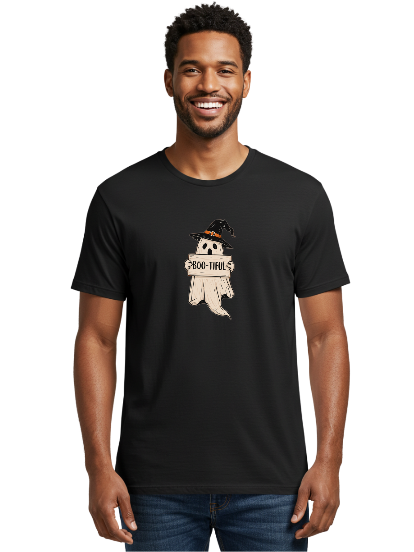 Boo-Tiful-Ghost-4 Men'S Graphic Tee, 100% Cotton, Comfortable Casual Summer Wear, Machine Washable, Vintage Camera, Old Camera, Antique Camera, Black Camera, Classic Photography, Photography Equipment, Nostalgic Device, Film Camera, Camera Art Bak096