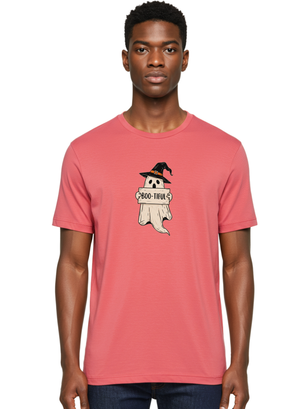 Boo-Tiful-Ghost-4 Men'S Graphic Tee, 100% Cotton, Comfortable Casual Summer Wear, Machine Washable, Vintage Camera, Old Camera, Antique Camera, Black Camera, Classic Photography, Photography Equipment, Nostalgic Device, Film Camera, Camera Art Bak096