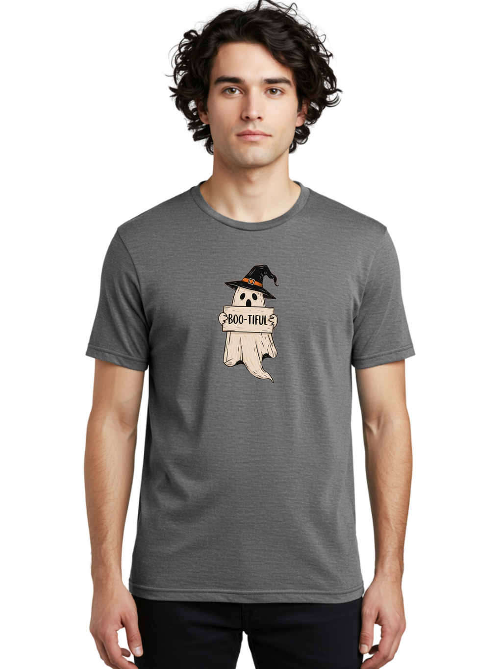 Boo-Tiful-Ghost-4 Men'S Graphic Tee, 100% Cotton, Comfortable Casual Summer Wear, Machine Washable, Vintage Camera, Old Camera, Antique Camera, Black Camera, Classic Photography, Photography Equipment, Nostalgic Device, Film Camera, Camera Art Bak096