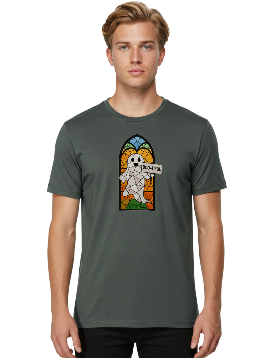 Boo-Tiful-Ghost-6 Men'S Graphic Tee, 100% Cotton, Comfortable Casual Summer Wear, Machine Washable, Vintage Camera, Old Camera, Antique Camera, Black Camera, Classic Photography, Photography Equipment, Nostalgic Device, Film Camera, Camera Art Bak098