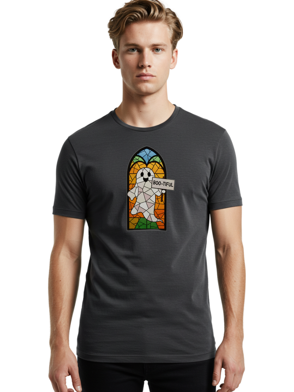 Boo-Tiful-Ghost-6 Men'S Graphic Tee, 100% Cotton, Comfortable Casual Summer Wear, Machine Washable, Vintage Camera, Old Camera, Antique Camera, Black Camera, Classic Photography, Photography Equipment, Nostalgic Device, Film Camera, Camera Art Bak098