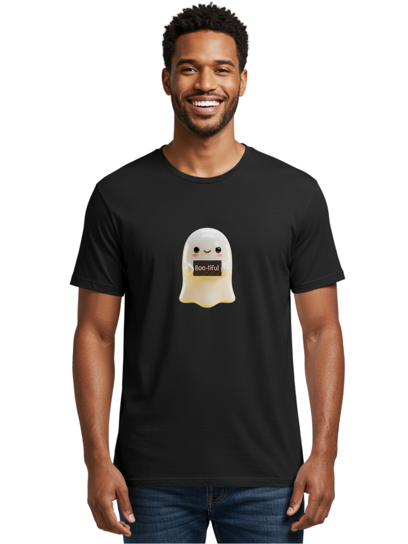 Boo-Tiful-Ghost Men'S Graphic Tee, 100% Cotton, Comfortable Casual Summer Wear, Machine Washable, Vintage Camera, Old Camera, Antique Camera, Black Camera, Classic Photography, Photography Equipment, Nostalgic Device, Film Camera, Camera Art Bak099