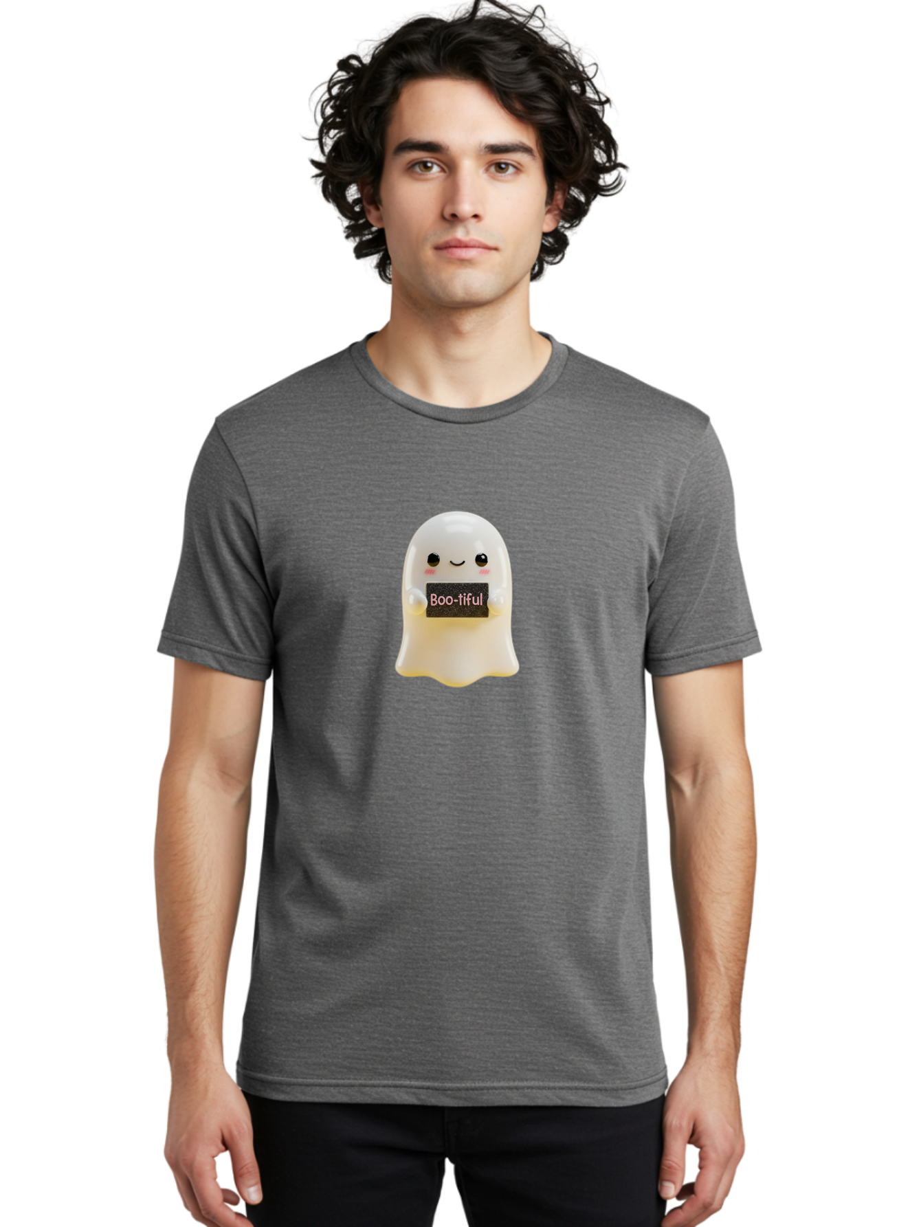 Boo-Tiful-Ghost Men'S Graphic Tee, 100% Cotton, Comfortable Casual Summer Wear, Machine Washable, Vintage Camera, Old Camera, Antique Camera, Black Camera, Classic Photography, Photography Equipment, Nostalgic Device, Film Camera, Camera Art Bak099