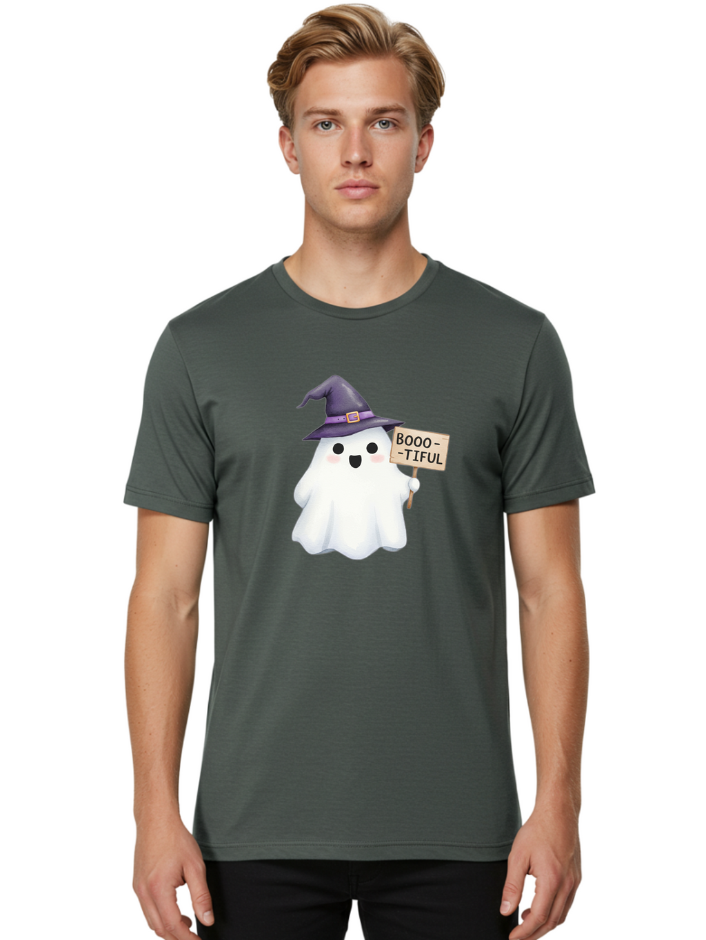 Booo-Tiful-Ghost Men'S Graphic Tee, 100% Cotton, Comfortable Casual Summer Wear, Machine Washable, Vintage Camera, Old Camera, Antique Camera, Black Camera, Classic Photography, Photography Equipment, Nostalgic Device, Film Camera, Camera Art Bak101