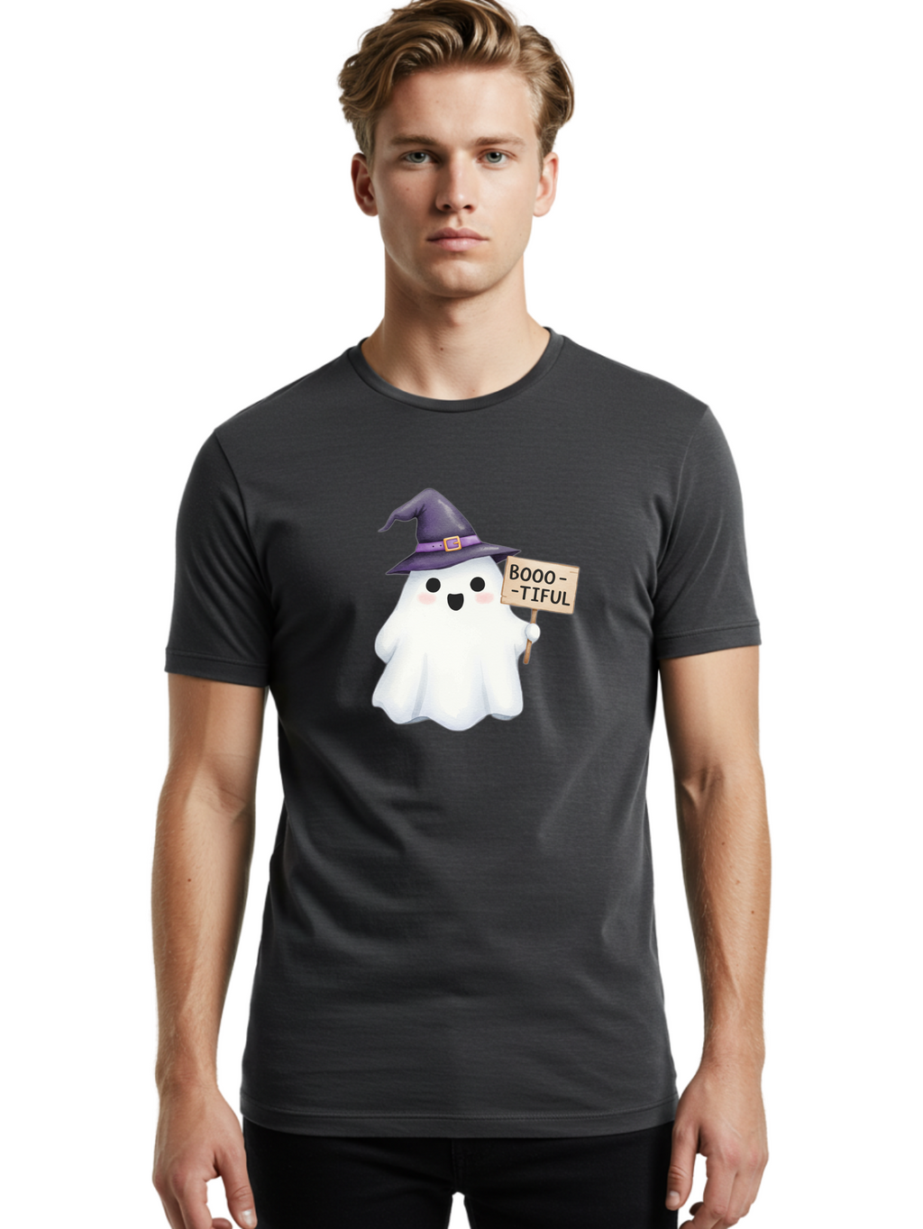Booo-Tiful-Ghost Men'S Graphic Tee, 100% Cotton, Comfortable Casual Summer Wear, Machine Washable, Vintage Camera, Old Camera, Antique Camera, Black Camera, Classic Photography, Photography Equipment, Nostalgic Device, Film Camera, Camera Art Bak101