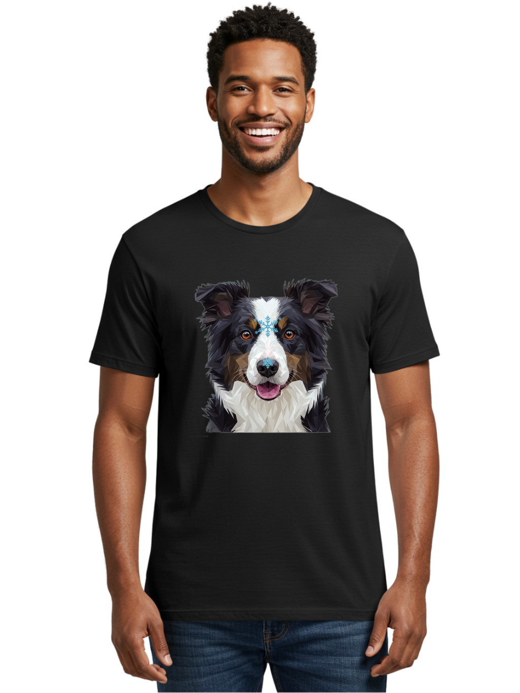 Border-Collie-With-Snowflake Men'S Graphic Tee, 100% Cotton, Comfortable Casual Summer Wear, Machine Washable, Vintage Camera, Old Camera, Antique Camera, Black Camera, Classic Photography, Photography Equipment, Nostalgic Device, Film Camera, Bak102