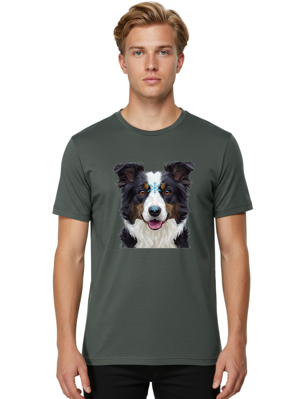Border-Collie-With-Snowflake Men'S Graphic Tee, 100% Cotton, Comfortable Casual Summer Wear, Machine Washable, Vintage Camera, Old Camera, Antique Camera, Black Camera, Classic Photography, Photography Equipment, Nostalgic Device, Film Camera, Bak102