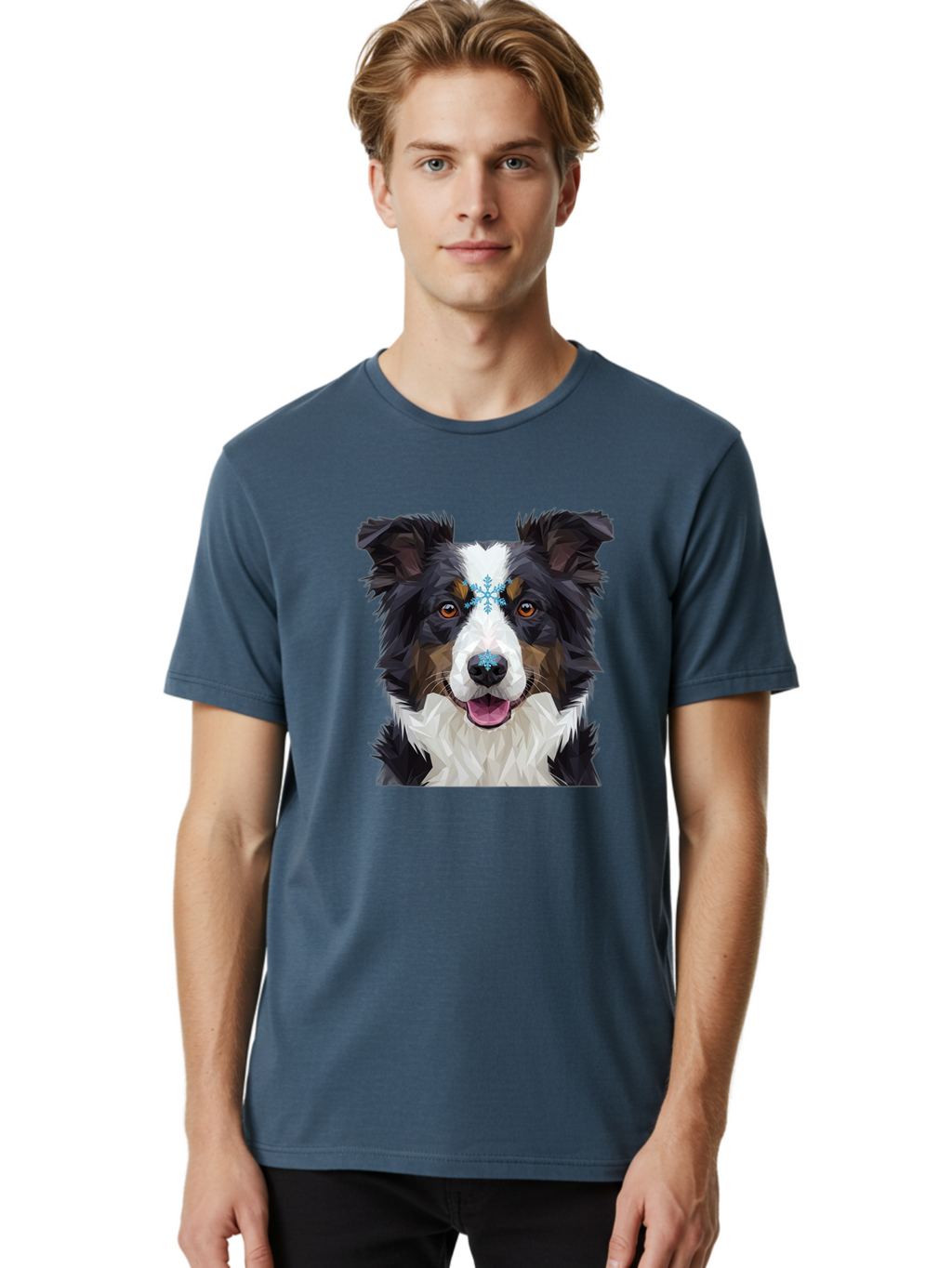 Border-Collie-With-Snowflake Men'S Graphic Tee, 100% Cotton, Comfortable Casual Summer Wear, Machine Washable, Vintage Camera, Old Camera, Antique Camera, Black Camera, Classic Photography, Photography Equipment, Nostalgic Device, Film Camera, Bak102