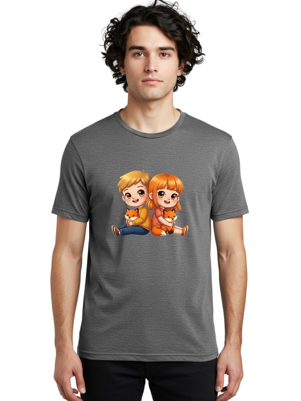 Boy-And-Girl-With-Foxes Men'S Graphic Tee, 100% Cotton, Comfortable Casual Summer Wear, Machine Washable, Vintage Camera, Old Camera, Antique Camera, Black Camera, Classic Photography, Photography Equipment, Nostalgic Device, Film Camera, Bak104