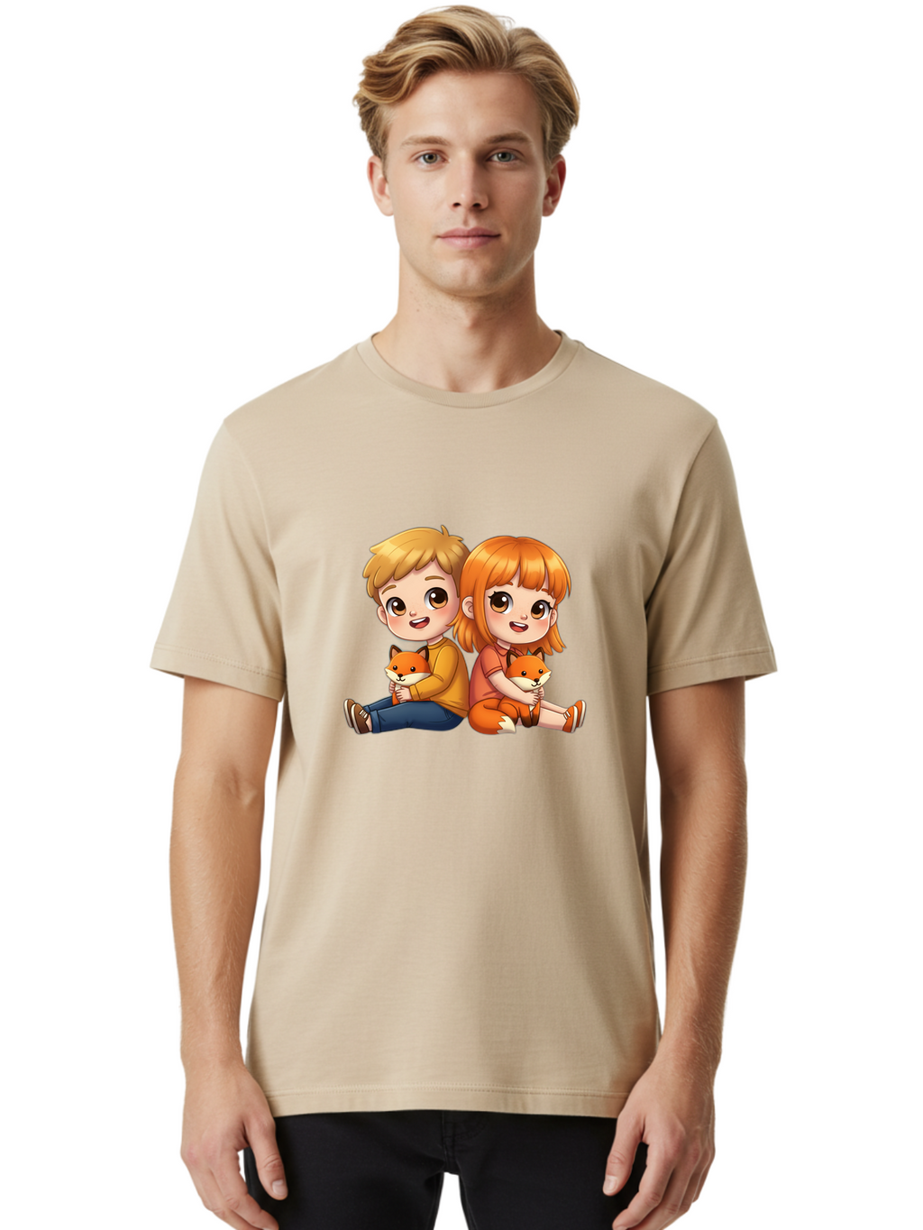Boy-And-Girl-With-Foxes Men'S Graphic Tee, 100% Cotton, Comfortable Casual Summer Wear, Machine Washable, Vintage Camera, Old Camera, Antique Camera, Black Camera, Classic Photography, Photography Equipment, Nostalgic Device, Film Camera, Bak104