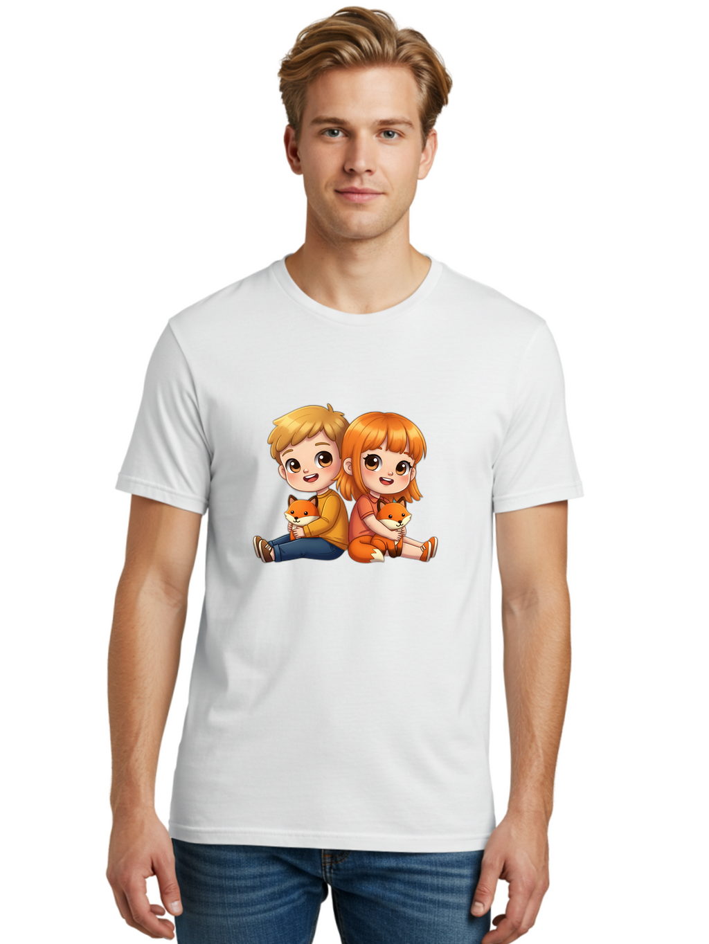 Boy-And-Girl-With-Foxes Men'S Graphic Tee, 100% Cotton, Comfortable Casual Summer Wear, Machine Washable, Vintage Camera, Old Camera, Antique Camera, Black Camera, Classic Photography, Photography Equipment, Nostalgic Device, Film Camera, Bak104
