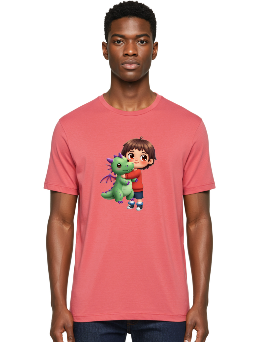Boy-Hugging-Dragon Men'S Graphic Tee, 100% Cotton, Comfortable Casual Summer Wear, Machine Washable, Vintage Camera, Old Camera, Antique Camera, Black Camera, Classic Photography, Photography Equipment, Nostalgic Device, Film Camera, Bak105