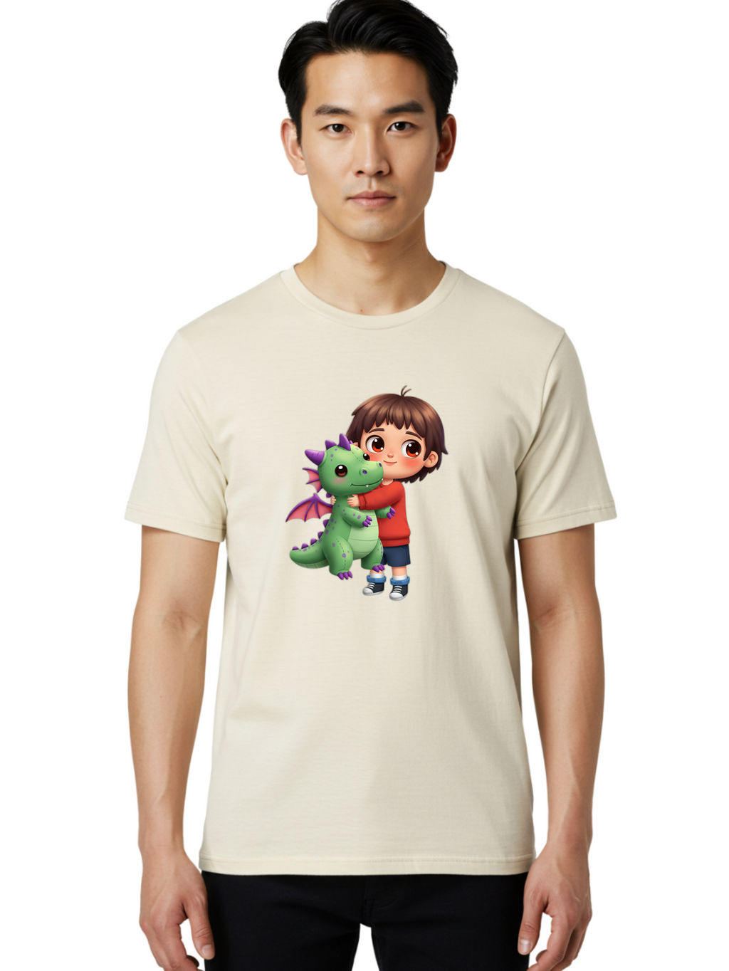 Boy-Hugging-Dragon Men'S Graphic Tee, 100% Cotton, Comfortable Casual Summer Wear, Machine Washable, Vintage Camera, Old Camera, Antique Camera, Black Camera, Classic Photography, Photography Equipment, Nostalgic Device, Film Camera, Bak105