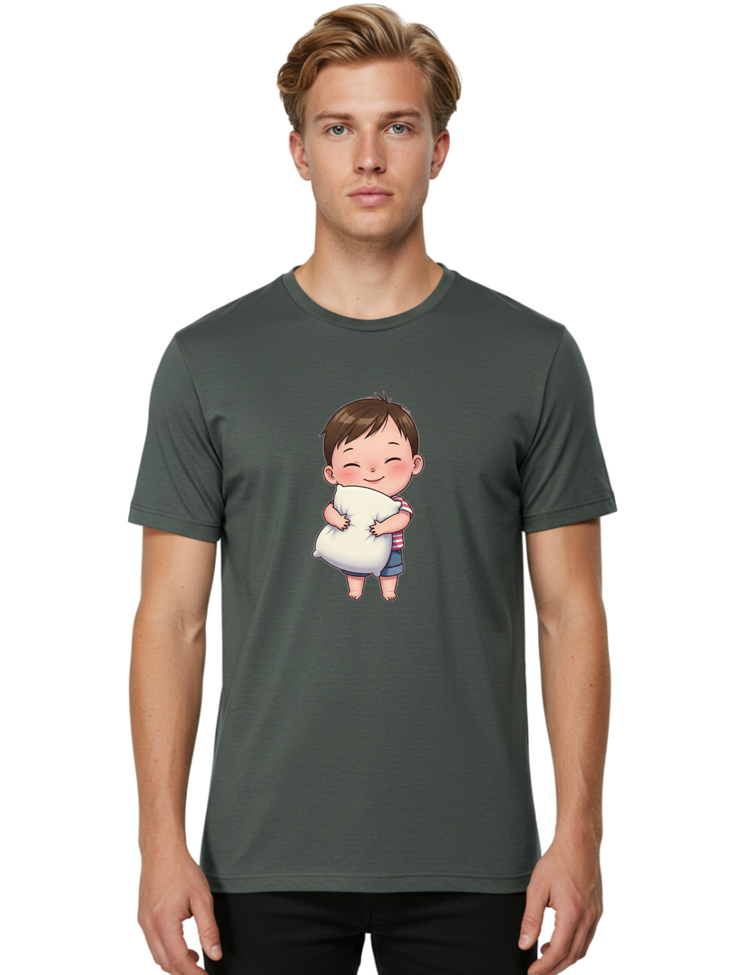 Boy-Hugging-Pillow Men'S Graphic Tee, 100% Cotton, Comfortable Casual Summer Wear, Machine Washable, Vintage Camera, Old Camera, Antique Camera, Black Camera, Classic Photography, Photography Equipment, Nostalgic Device, Film Camera, Bak106