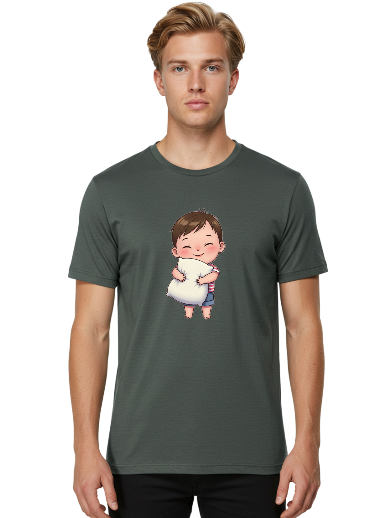 Boy-Hugging-Pillow Men'S Graphic Tee, 100% Cotton, Comfortable Casual Summer Wear, Machine Washable, Vintage Camera, Old Camera, Antique Camera, Black Camera, Classic Photography, Photography Equipment, Nostalgic Device, Film Camera, Bak106