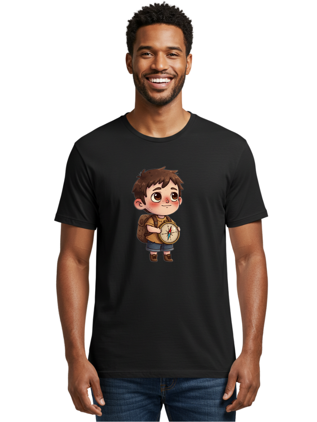 Boy-With-Compass Men'S Graphic Tee, 100% Cotton, Comfortable Casual Summer Wear, Machine Washable, Vintage Camera, Old Camera, Antique Camera, Black Camera, Classic Photography, Photography Equipment, Nostalgic Device, Film Camera, Camera Art Bak107