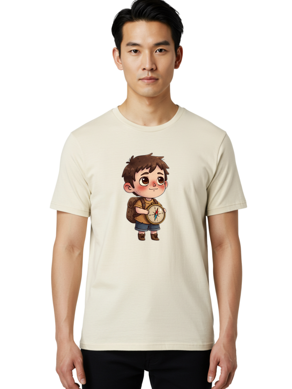 Boy-With-Compass Men'S Graphic Tee, 100% Cotton, Comfortable Casual Summer Wear, Machine Washable, Vintage Camera, Old Camera, Antique Camera, Black Camera, Classic Photography, Photography Equipment, Nostalgic Device, Film Camera, Camera Art Bak107