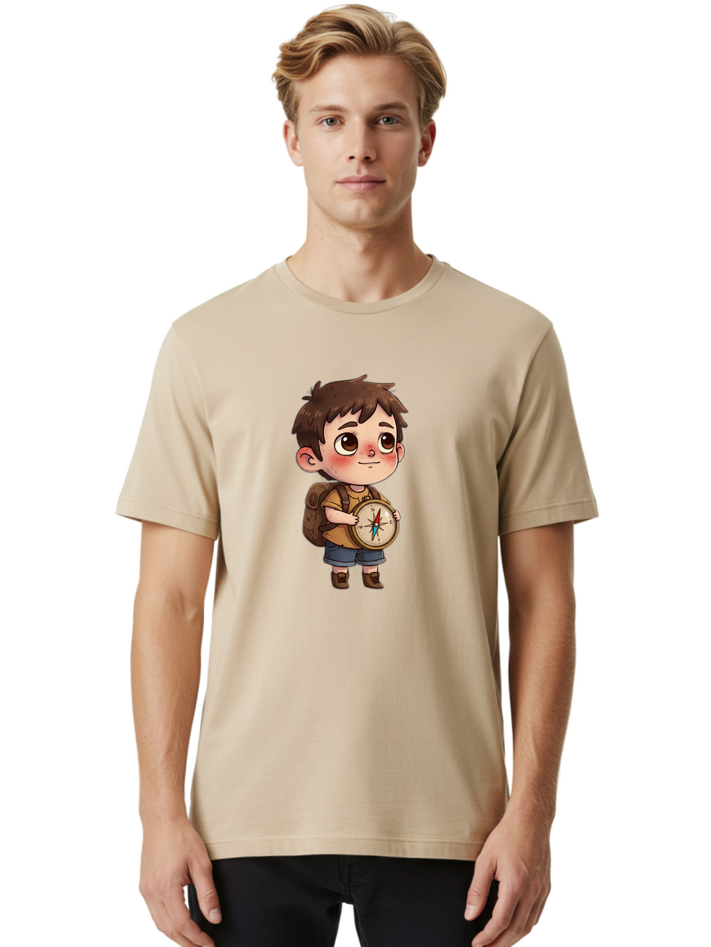 Boy-With-Compass Men'S Graphic Tee, 100% Cotton, Comfortable Casual Summer Wear, Machine Washable, Vintage Camera, Old Camera, Antique Camera, Black Camera, Classic Photography, Photography Equipment, Nostalgic Device, Film Camera, Camera Art Bak107