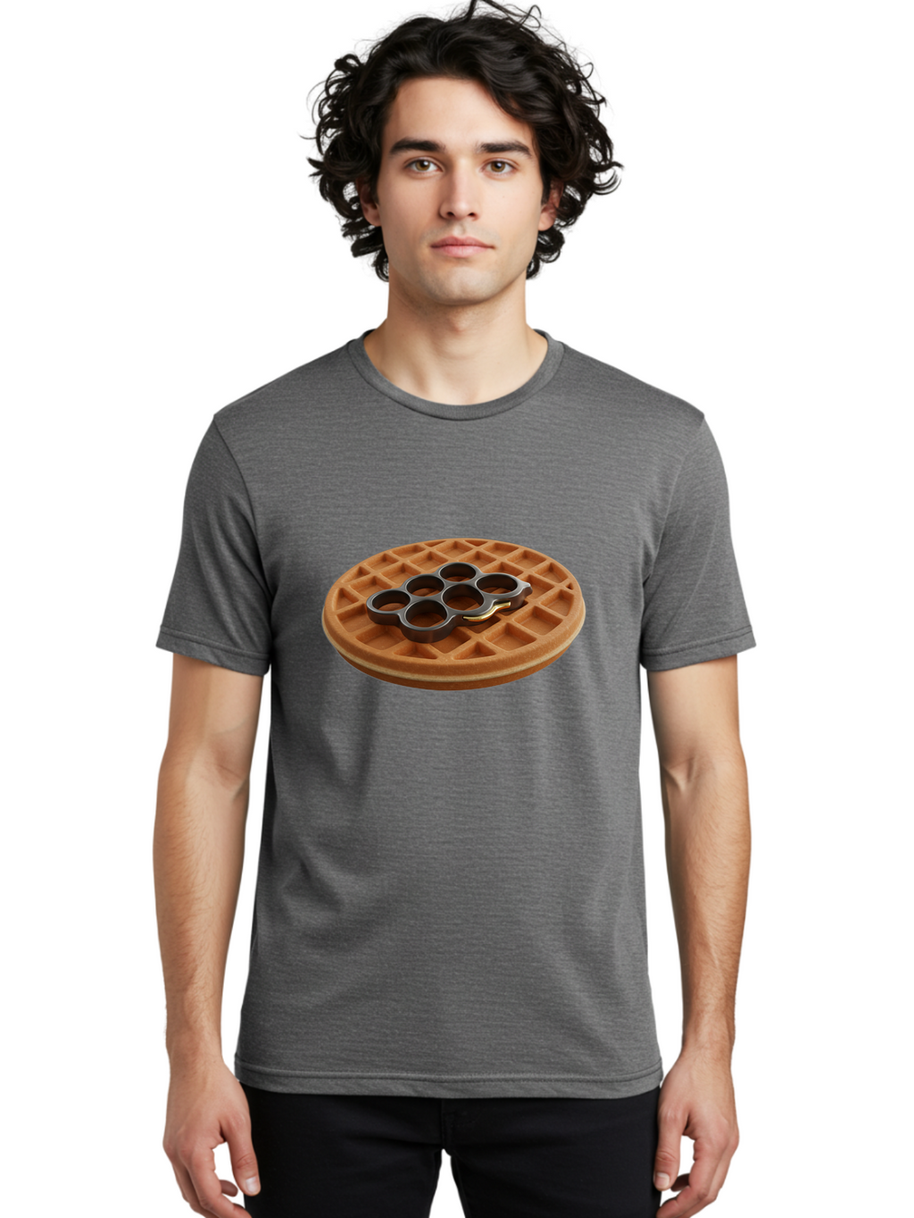 Brass-Knuckle-Waffle Men'S Graphic Tee, 100% Cotton, Comfortable Casual Summer Wear, Machine Washable, Vintage Camera, Old Camera, Antique Camera, Black Camera, Classic Photography, Photography Equipment, Nostalgic Device, Film Camera, Bak111