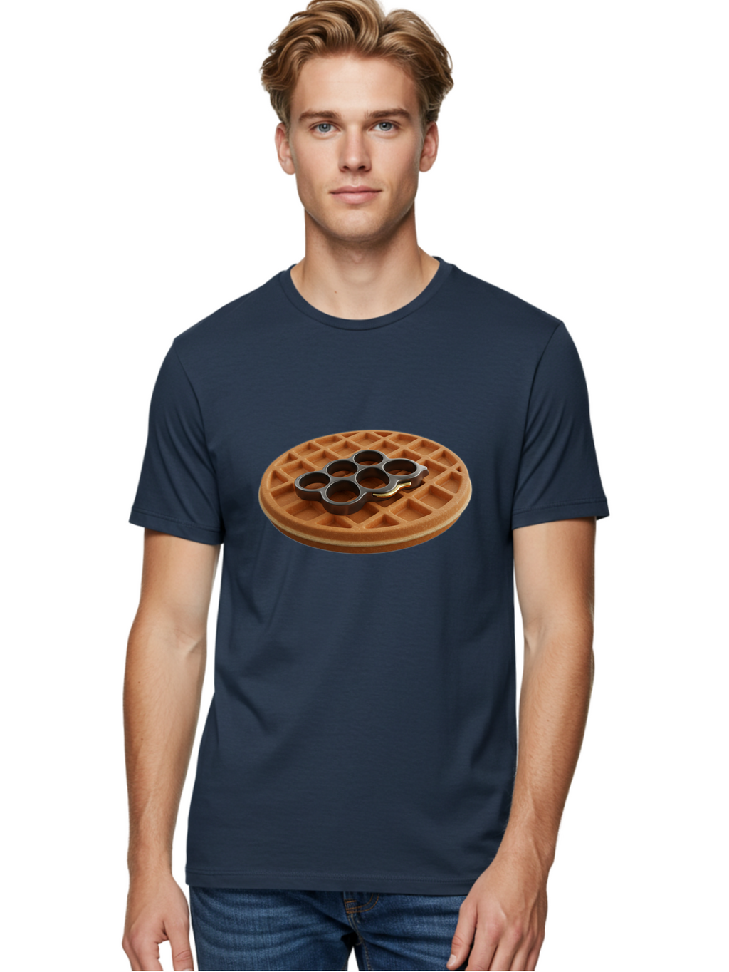 Brass-Knuckle-Waffle Men'S Graphic Tee, 100% Cotton, Comfortable Casual Summer Wear, Machine Washable, Vintage Camera, Old Camera, Antique Camera, Black Camera, Classic Photography, Photography Equipment, Nostalgic Device, Film Camera, Bak111