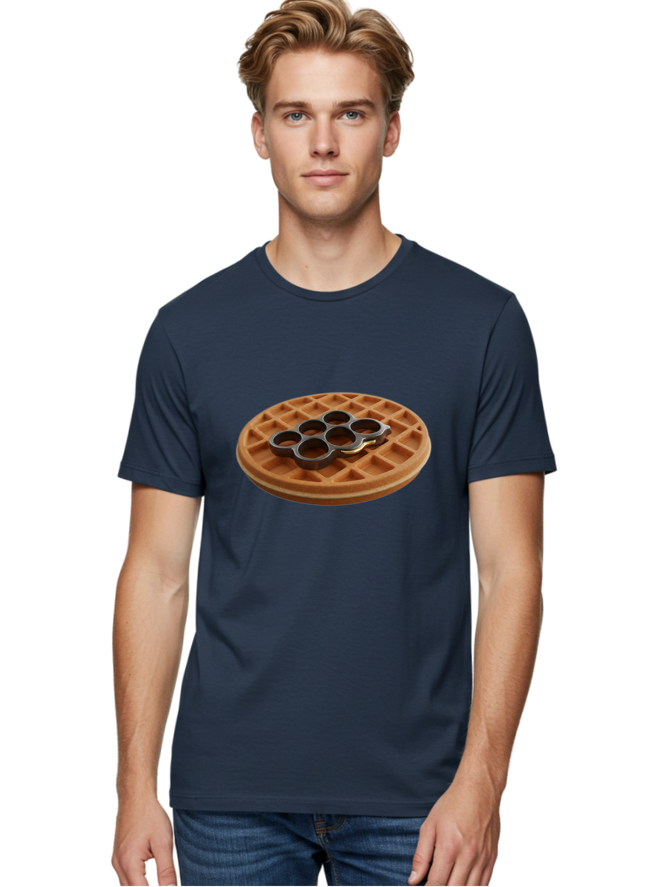 Brass-Knuckle-Waffle Men'S Graphic Tee, 100% Cotton, Comfortable Casual Summer Wear, Machine Washable, Vintage Camera, Old Camera, Antique Camera, Black Camera, Classic Photography, Photography Equipment, Nostalgic Device, Film Camera, Bak111