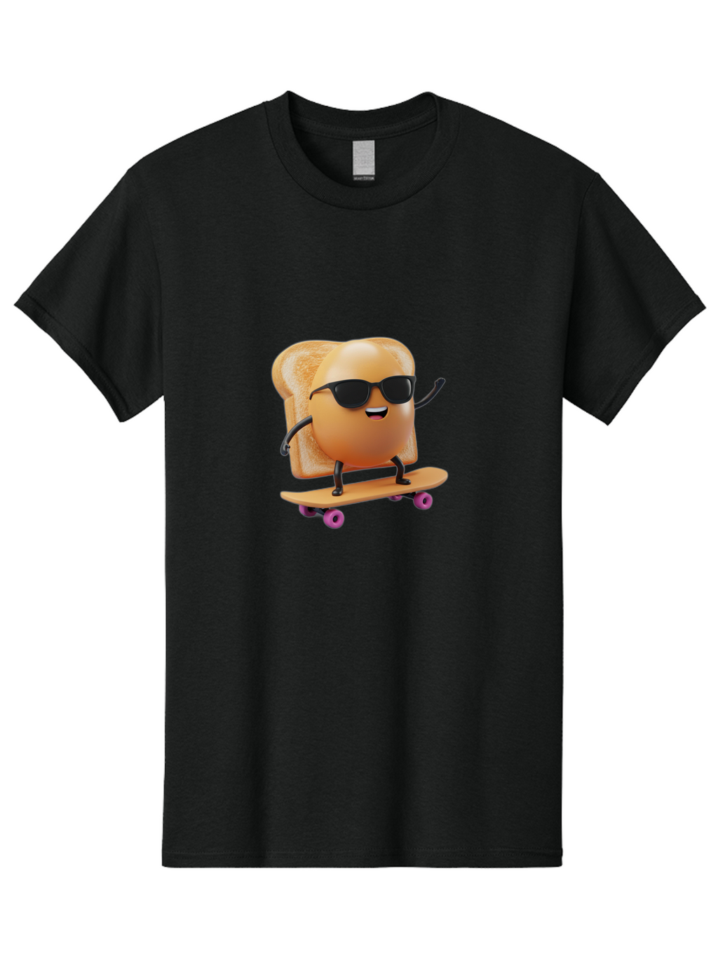 Bread-Character-Skateboarding Men'S Graphic Tee, 100% Cotton, Comfortable Casual Summer Wear, Machine Washable, Vintage Camera, Old Camera, Antique Camera, Black Camera, Classic Photography, Photography Equipment, Nostalgic Device, Bak112