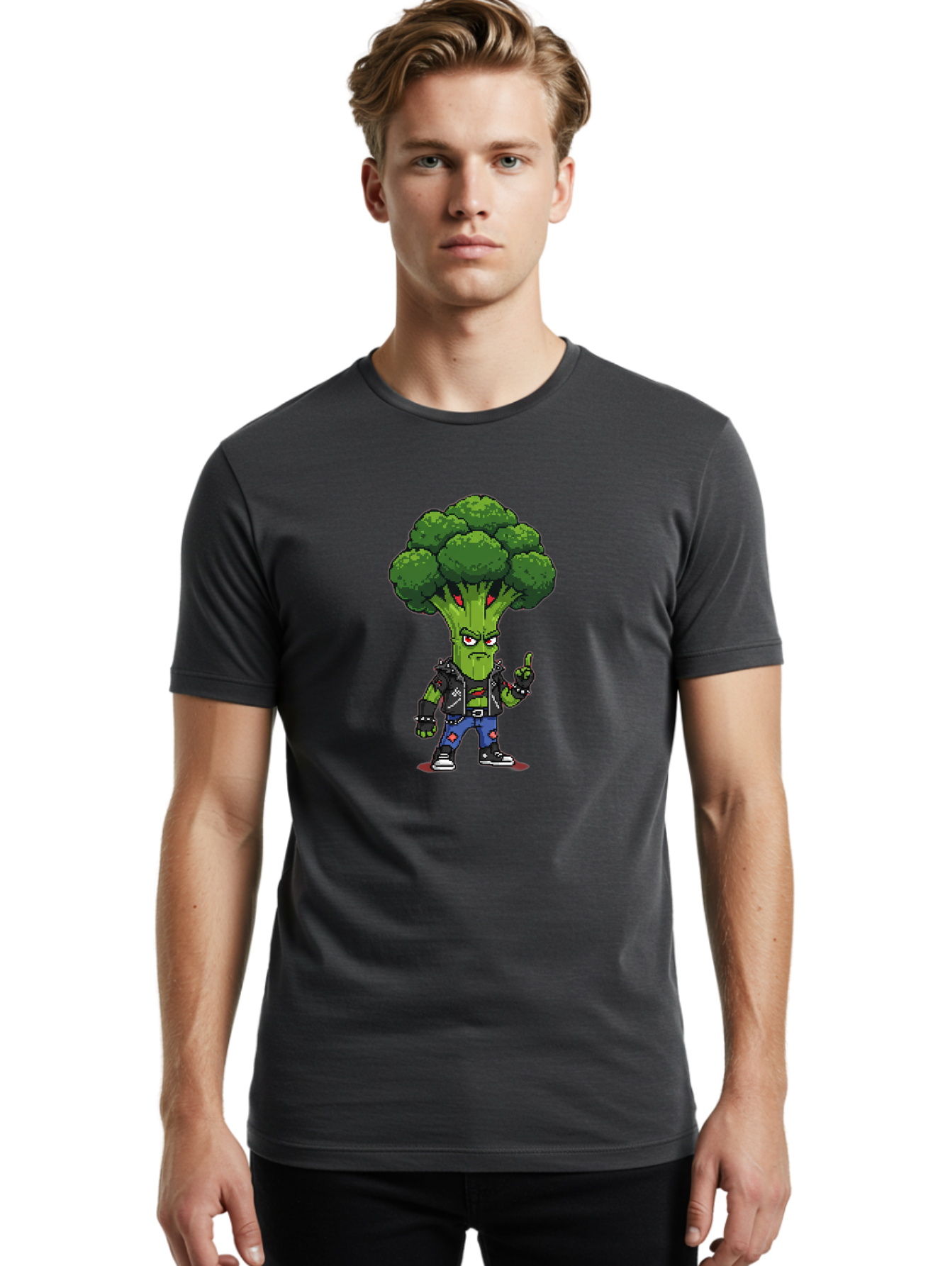 Broccoli-Character-1 Men'S Graphic Tee, 100% Cotton, Comfortable Casual Summer Wear, Machine Washable, Vintage Camera, Old Camera, Antique Camera, Black Camera, Classic Photography, Photography Equipment, Nostalgic Device, Film Camera, Bak113