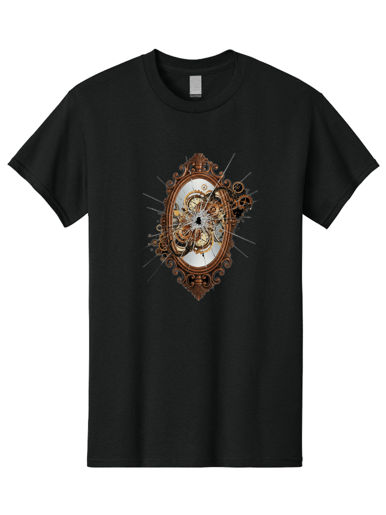 Broken-Clock-Mirror Men'S Graphic Tee, 100% Cotton, Comfortable Casual Summer Wear, Machine Washable, Vintage Camera, Old Camera, Antique Camera, Black Camera, Classic Photography, Photography Equipment, Nostalgic Device, Film Camera, Bak120