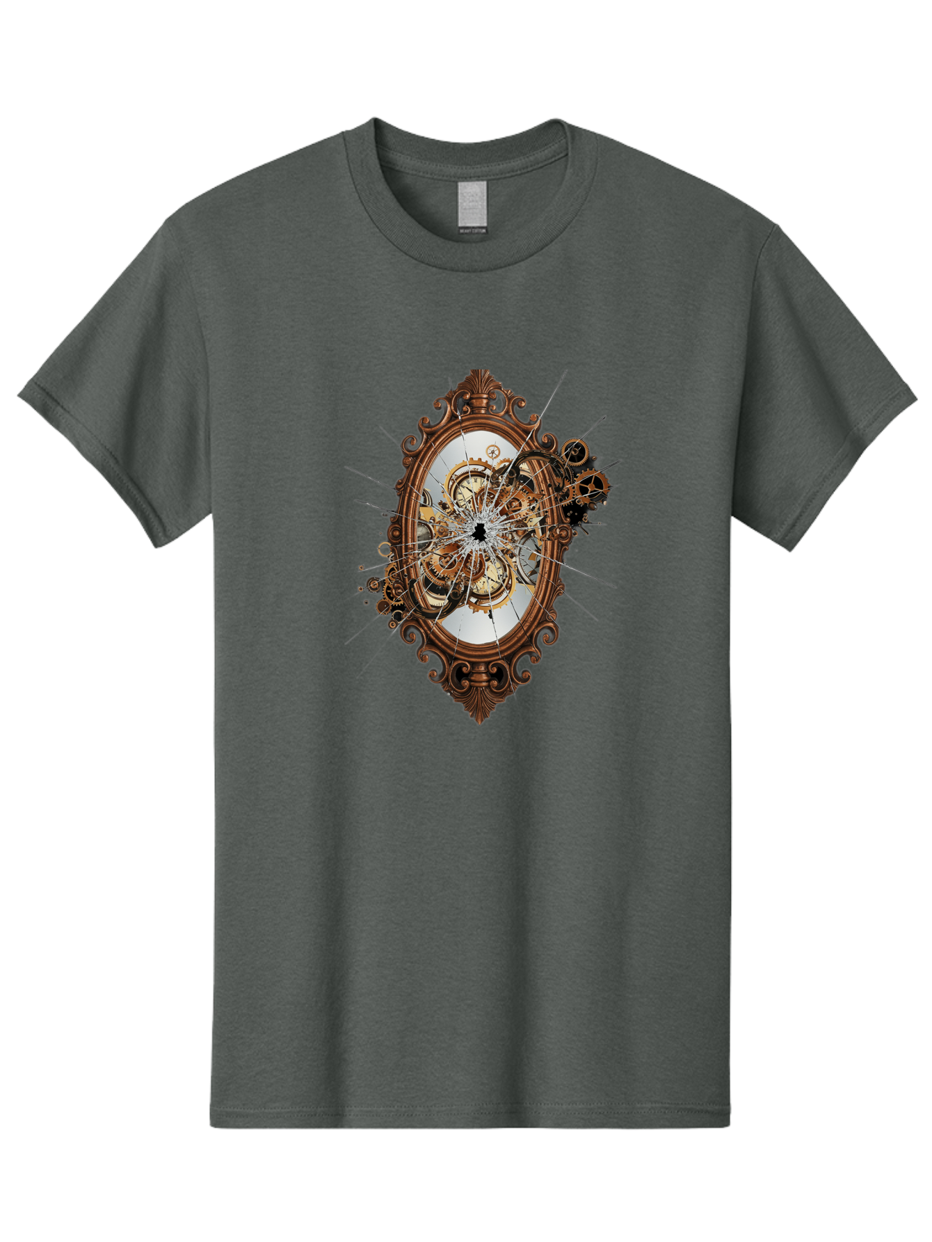 Broken-Clock-Mirror Men'S Graphic Tee, 100% Cotton, Comfortable Casual Summer Wear, Machine Washable, Vintage Camera, Old Camera, Antique Camera, Black Camera, Classic Photography, Photography Equipment, Nostalgic Device, Film Camera, Bak120