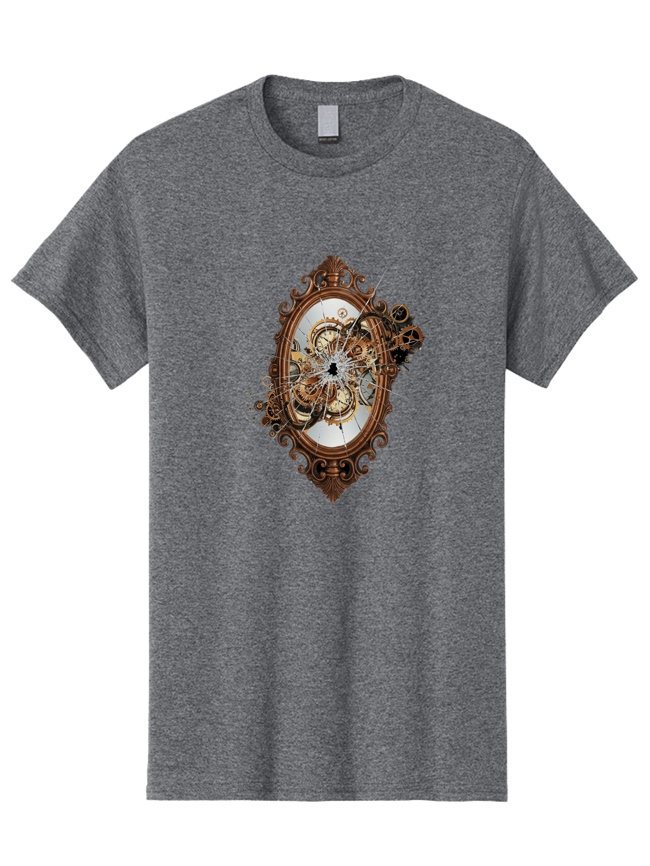 Broken-Clock-Mirror Men'S Graphic Tee, 100% Cotton, Comfortable Casual Summer Wear, Machine Washable, Vintage Camera, Old Camera, Antique Camera, Black Camera, Classic Photography, Photography Equipment, Nostalgic Device, Film Camera, Bak120