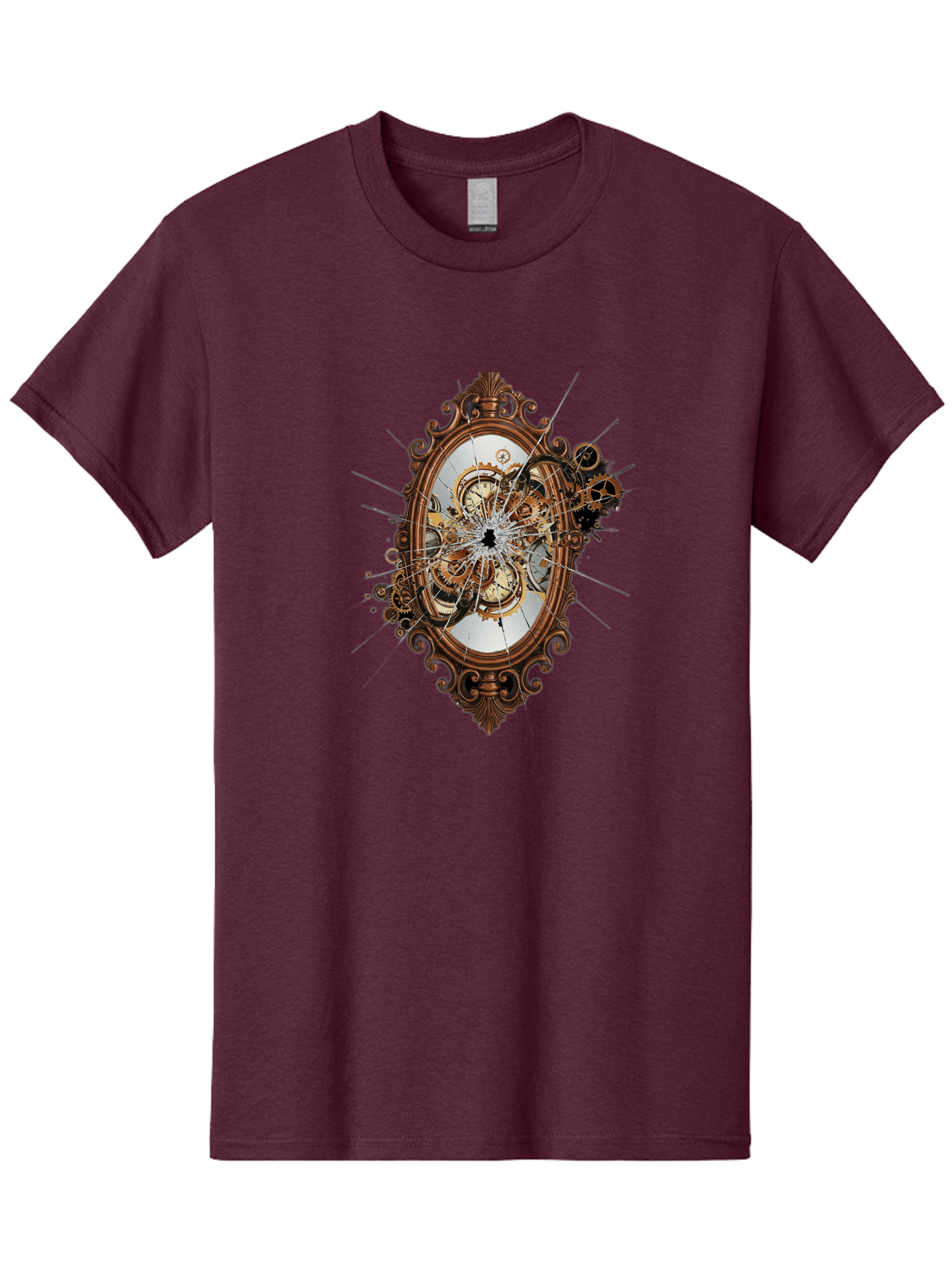 Broken-Clock-Mirror Men'S Graphic Tee, 100% Cotton, Comfortable Casual Summer Wear, Machine Washable, Vintage Camera, Old Camera, Antique Camera, Black Camera, Classic Photography, Photography Equipment, Nostalgic Device, Film Camera, Bak120