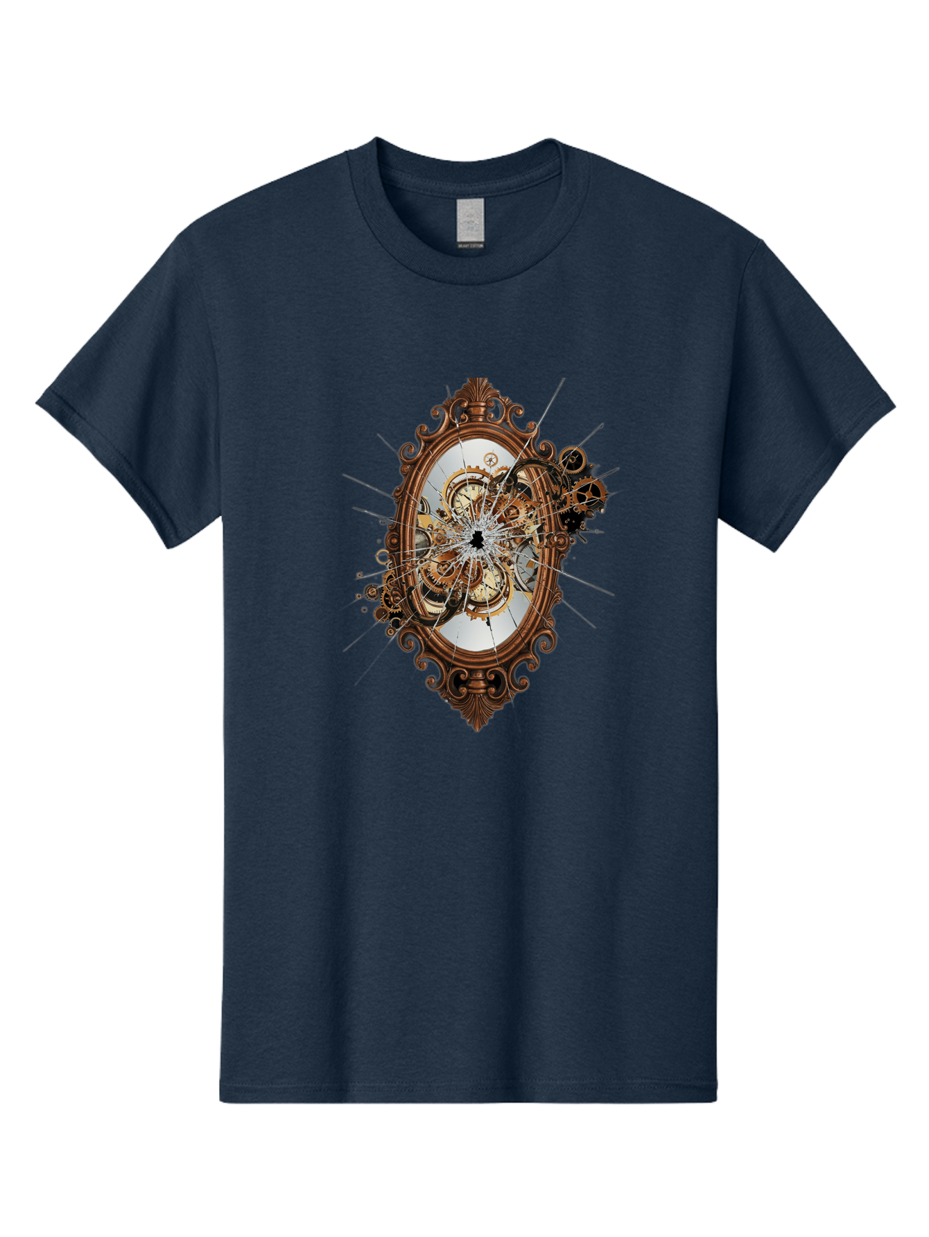 Broken-Clock-Mirror Men'S Graphic Tee, 100% Cotton, Comfortable Casual Summer Wear, Machine Washable, Vintage Camera, Old Camera, Antique Camera, Black Camera, Classic Photography, Photography Equipment, Nostalgic Device, Film Camera, Bak120
